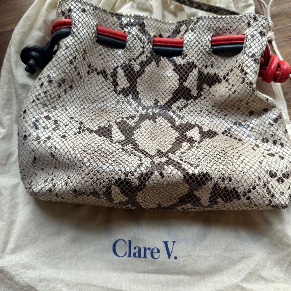 Clare V - Petite Henri Supreme Snakeskin Print Bag